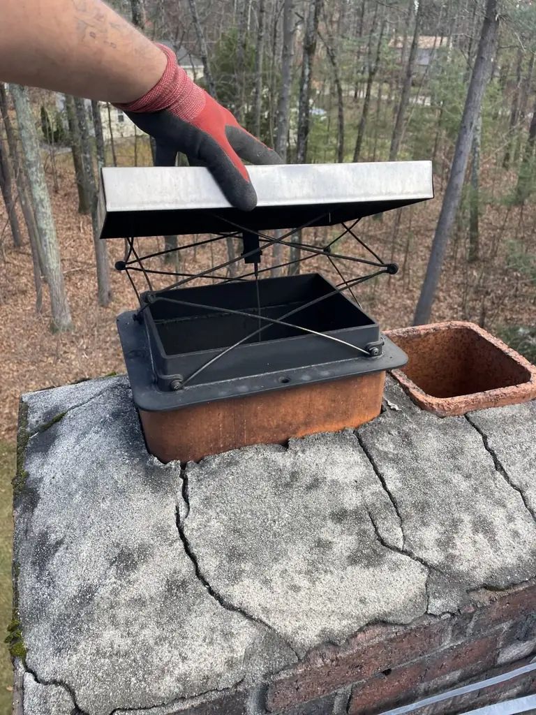 Chimney cap service for a Melrose area home