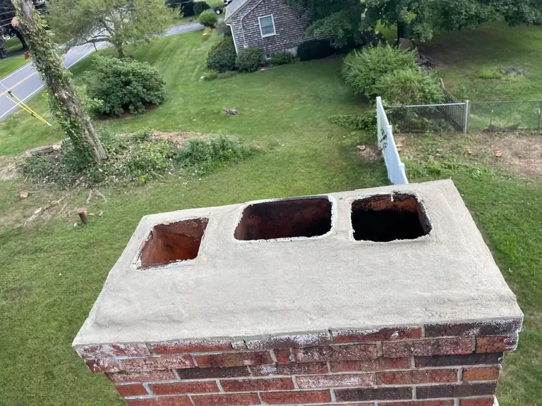 Chimney crown repair for a Brookline area home