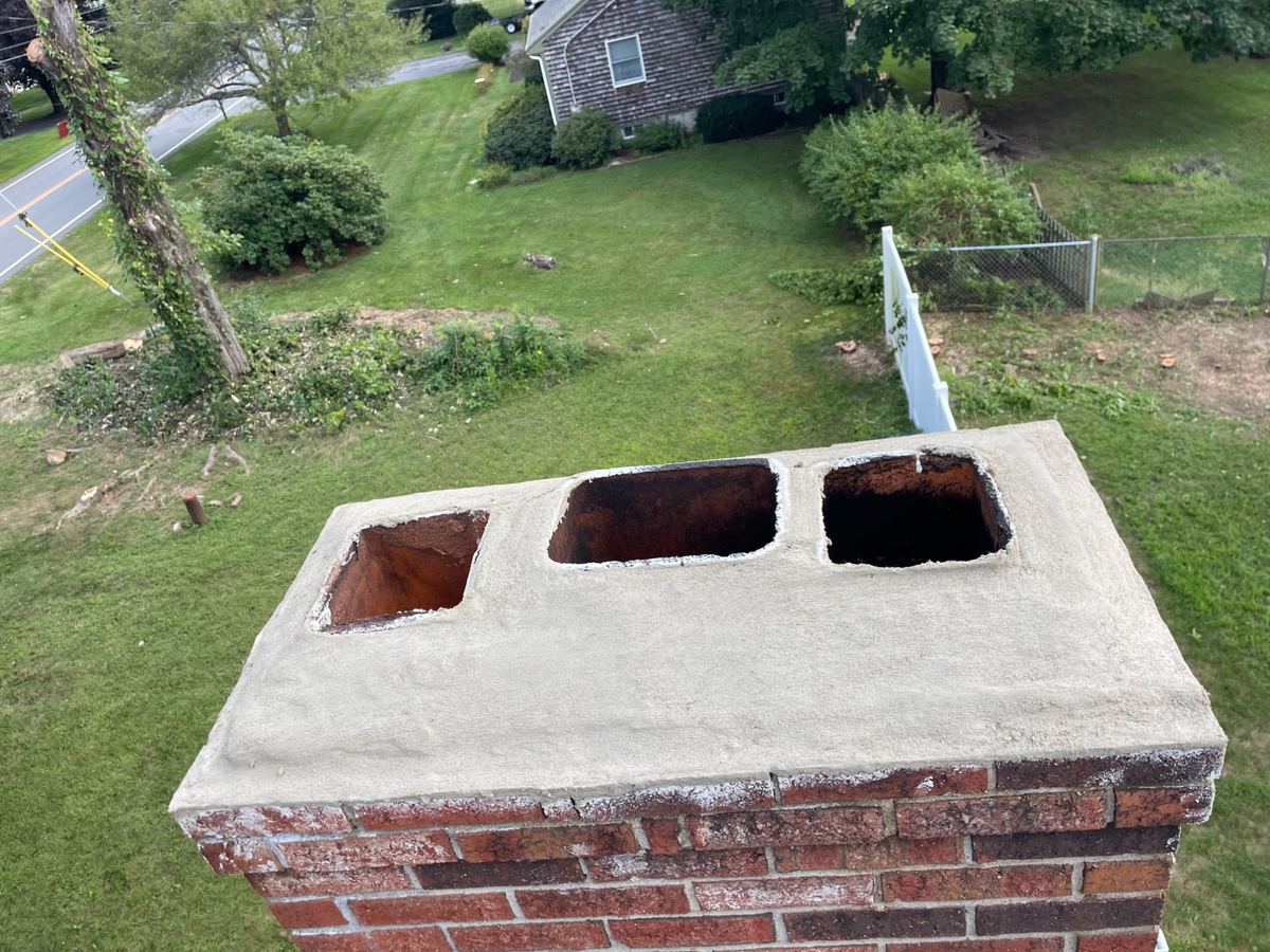 Chimney crown after professional repair by Mikey's Chimney