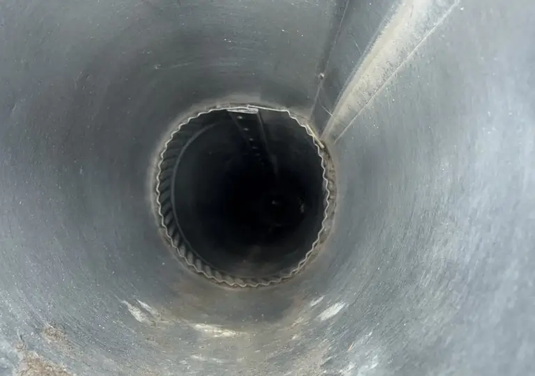 Clean dryer vent duct after service