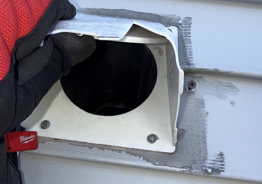 Exterior dryer vent cover inspection