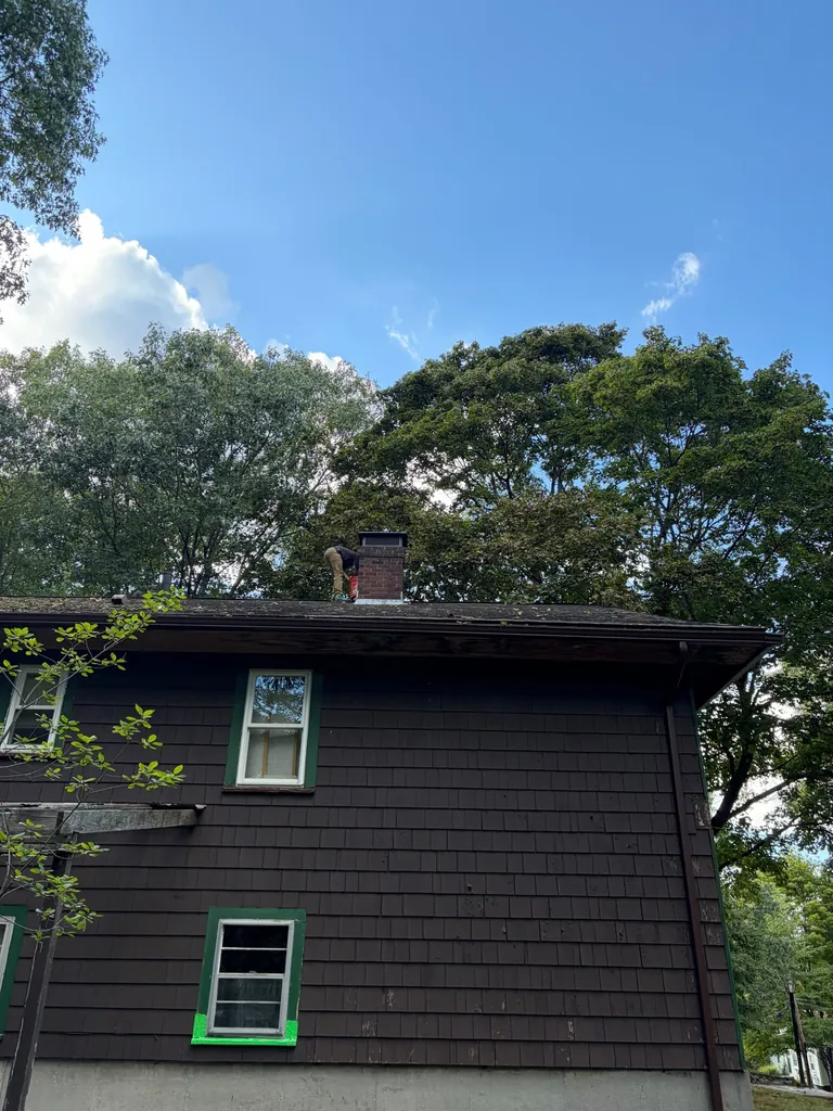 Installed chimney cap viewed from the Canton MA property