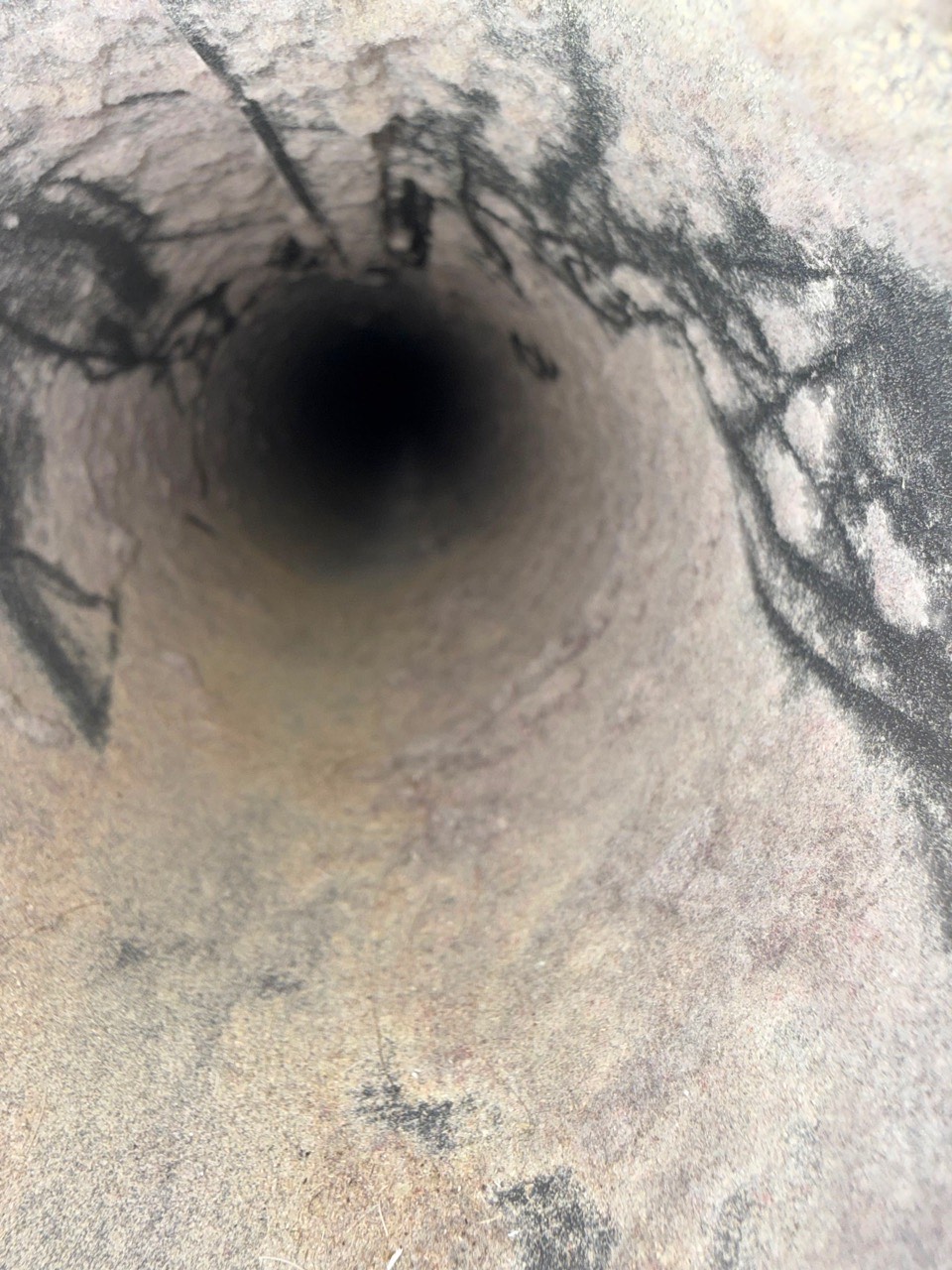 Dryer vent interior before deep cleaning in Lexington MA