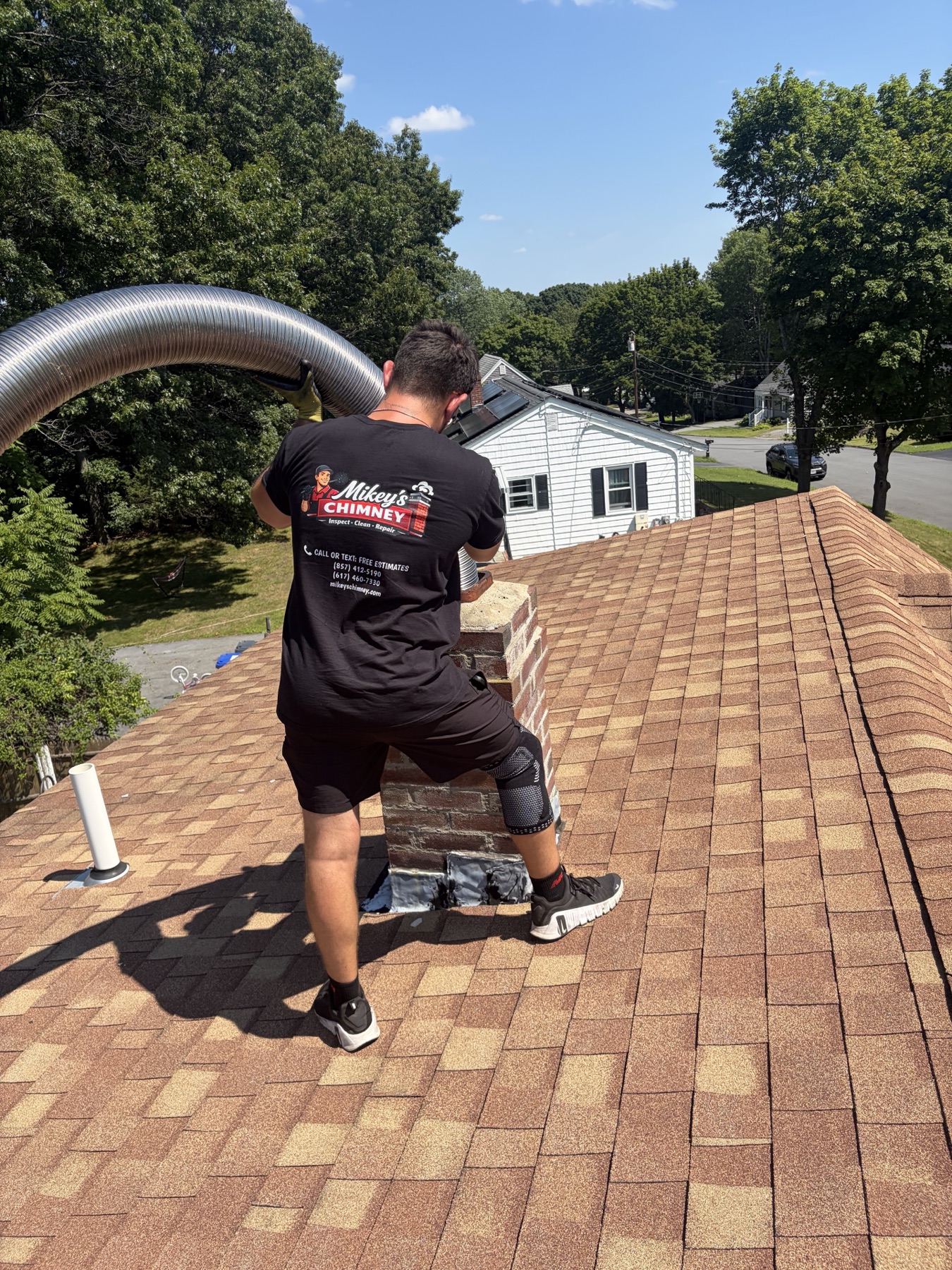Team installing chimney liner in Methuen MA
