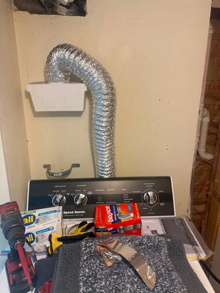 Indoor dryer vent kit installed for electric dryer in Peabody MA